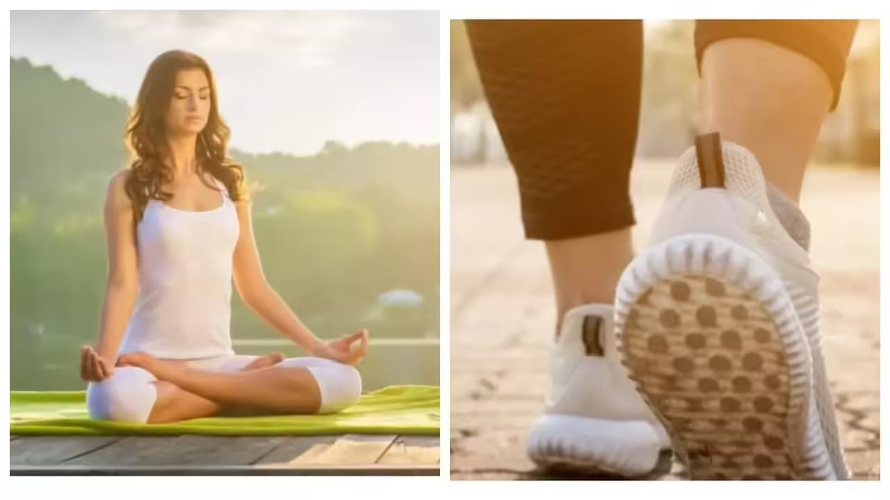 Person performing cardio exercises at home in a living room
