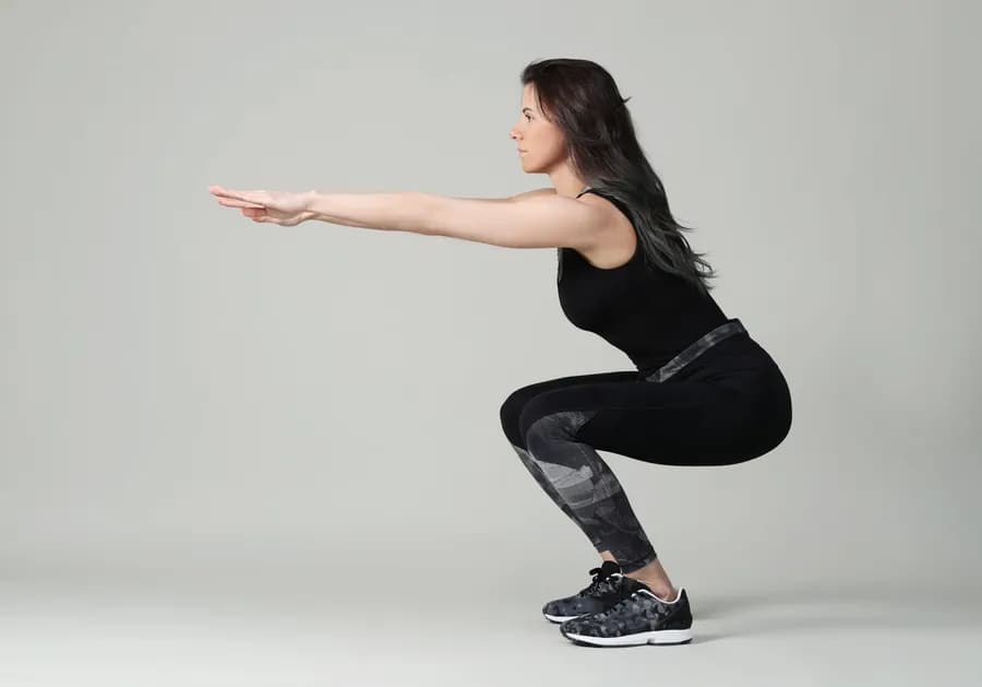 Person performing a squat workout