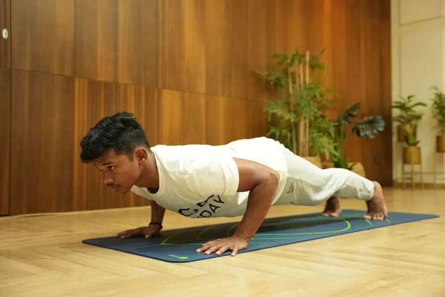 Man performing a push-up for strength and fitness