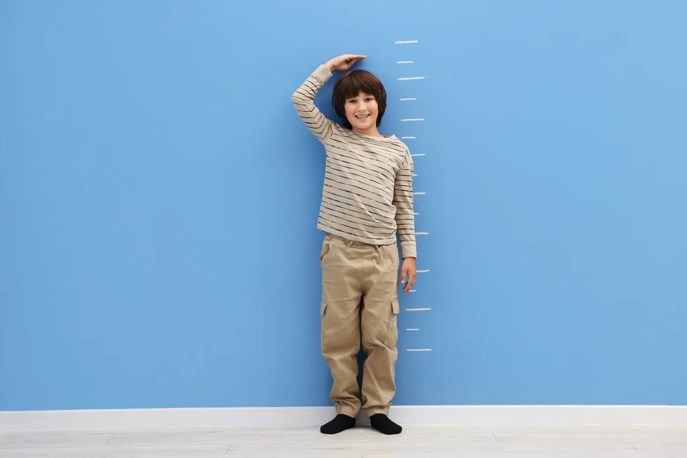 Person performing an exercise to increase height