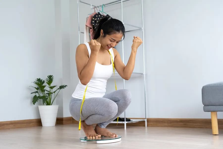 Yoga asana session for weight loss